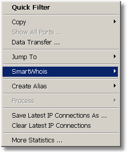 SmartWhois context menu
